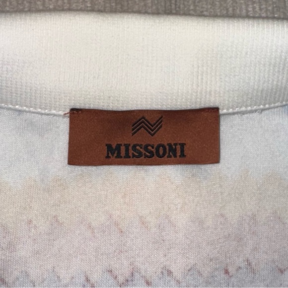 Missoni ZigZag Crop Shirt Top Small Multicolor Terry Towel Chevron IT40 White - Picture 14 of 16